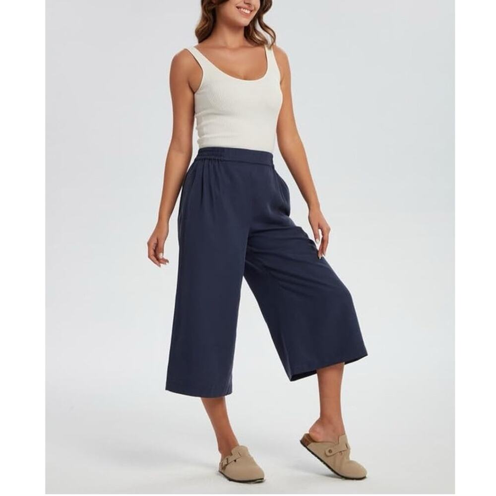 NWT At Last Wide Leg Capri Cropped Lounge Pants